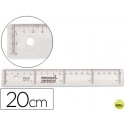 REGLA LIDERPAPEL 20 CM PLASTICO CRISTAL