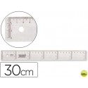 REGLA LIDERPAPEL 30 CM PLASTICO CRISTAL
