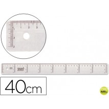 REGLA LIDERPAPEL 40 CM PLASTICO CRISTAL