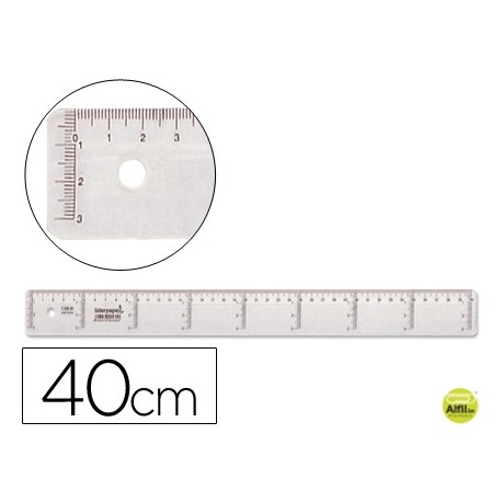 REGLA LIDERPAPEL 40 CM PLASTICO CRISTAL