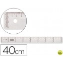 REGLA LIDERPAPEL 40 CM PLASTICO CRISTAL