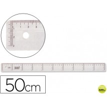 REGLA LIDERPAPEL 50 CM PLASTICO CRISTAL