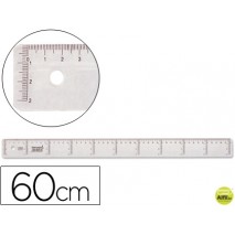 REGLA LIDERPAPEL 60 CM PLASTICO CRISTAL