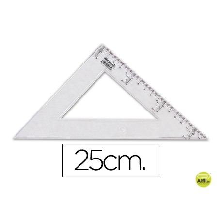ESCUADRA LIDERPAPEL 25 CM PLASTICO CRISTAL