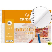 BLOC DIBUJO BASIK DIN A4 ESPIRAL 23 X 32.5 CM -20 HOJAS MICROPERFORADO -2 TALADROS