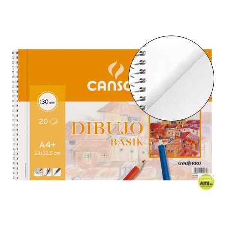BLOC DIBUJO BASIK DIN A4 ESPIRAL 23 X 32.5 CM -20 HOJAS MICROPERFORADO -2 TALADROS