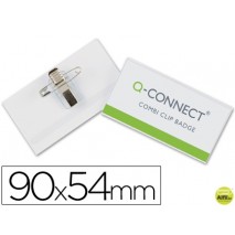 IDENTIFICADOR CON PINZA E IMPERDIBLE Q-CONNECT KF01567 -54X90 MM.