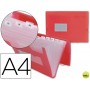 CARPETA BEAUTONE CLASIFICADOR FUELLE 32110 POLIPROPILENO DIN A4 ROJA TRANSPARENTE -13 DEPARTAMENTOS