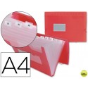 CARPETA BEAUTONE CLASIFICADOR FUELLE 32110 POLIPROPILENO DIN A4 ROJA TRANSPARENTE -13 DEPARTAMENTOS