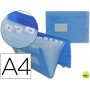 CARPETA BEAUTONE CLASIFICADOR FUELLE 32112 POLIPROPILENO DIN A4 AZUL TRANSPARENTE -13 DEPARTAMENTOS