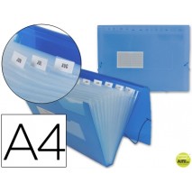 CARPETA BEAUTONE CLASIFICADOR FUELLE 32112 POLIPROPILENO DIN A4 AZUL TRANSPARENTE -13 DEPARTAMENTOS