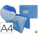 CARPETA BEAUTONE CLASIFICADOR FUELLE 32112 POLIPROPILENO DIN A4 AZUL TRANSPARENTE -13 DEPARTAMENTOS