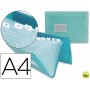CARPETA BEAUTONE CLASIFICADOR FUELLE 32113 POLIPROPILENO DIN A4 VERDE TRANSPARENTE -13 DEPARTAMENTOS