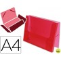 CARPETA BEAUTONE PORTADOCUMENTOS GOMAS 36930 POLIPROPILENO DIN A4 ROJA TRANSPARENTE -LOMO 25 MM
