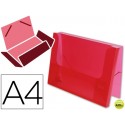CARPETA BEAUTONE PORTADOCUMENTOS GOMAS 36930 POLIPROPILENO DIN A4 ROJA TRANSPARENTE -LOMO 25 MM