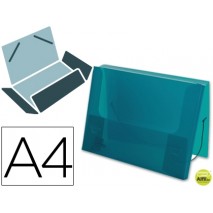 CARPETA BEAUTONE PORTADOCUMENTOS GOMAS 36933 POLIPROPILENO DIN A4 VERDE TRANSPARENTE -LOMO 25 MM
