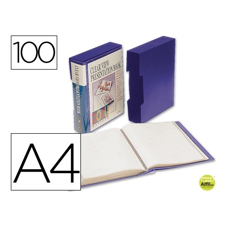 CARPETA BEAUTONE ESCAPARATE 37862 100 FUNDAS POLIPROPILENODIN A4 AZUL -CON CAJETIN