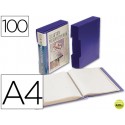 CARPETA BEAUTONE ESCAPARATE 37862 100 FUNDAS POLIPROPILENODIN A4 AZUL -CON CAJETIN