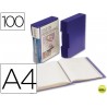 CARPETA BEAUTONE ESCAPARATE 37862 100 FUNDAS POLIPROPILENODIN A4 AZUL -CON CAJETIN