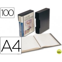 CARPETA BEAUTONE ESCAPARATE 37865 100 FUNDAS POLIPROPILENODIN A4 NEGRA -CON CAJETIN