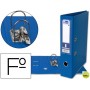 ARCHIVADOR DE PALANCA LIDERPAPEL FOLIO DOCUMENTA FORRADO PVC CON RADO LOMO 75MM AZUL COMPRESOR METAL