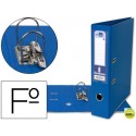ARCHIVADOR DE PALANCA LIDERPAPEL FOLIO DOCUMENTA FORRADO PVC CON RADO LOMO 75MM AZUL COMPRESOR METAL