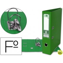 ARCHIVADOR DE PALANCA LIDERPAPEL FOLIO DOCUMENTA FORRADO PVC CON RADO LOMO 75MM VERDE COMPRESOR META