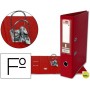 ARCHIVADOR DE PALANCA LIDERPAPEL FOLIO DOCUMENTA FORRADO PVC CON RADO LOMO 75MM ROJO COMPRESOR METAL