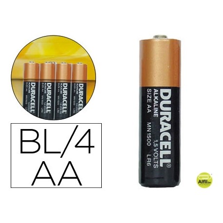 PILA DURACELL ALCALINA SIMPLY AA BLISTER CON 4 PILAS