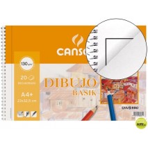 BLOC DIBUJO BASIK DIN A4 ESPIRAL 23 X 32.5 CM -20 HOJAS MICROPERFORADO -CON RECUADRO