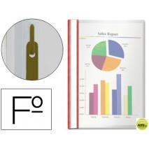 CARPETA DOSSIER FASTENER PLASTICO ESSELTE FOLIO ROJA
