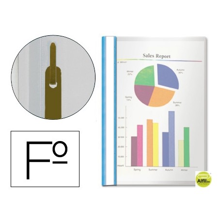 CARPETA DOSSIER FASTENER PLASTICO ESSELTE FOLIO AZUL