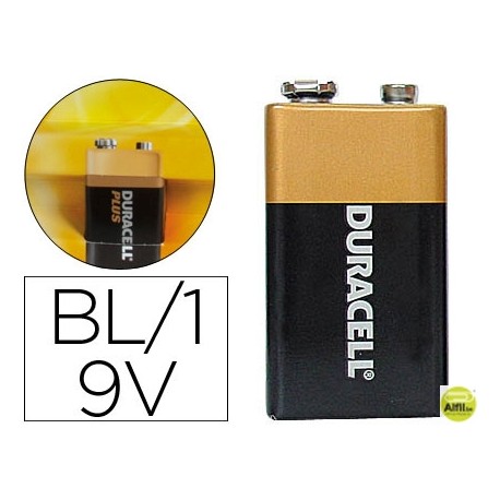 PILA DURACELL ALCALINA PLUS 9 VOLT BLISTER CON 1 PILA
