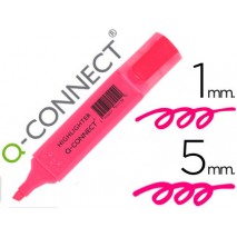 ROTULADOR Q-CONNECT FLUORESCENTE ROSA PUNTA BISELADA