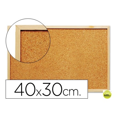 PIZARRA CORCHO Q-CONNECT 40X30 CM MARCO DE MADERA