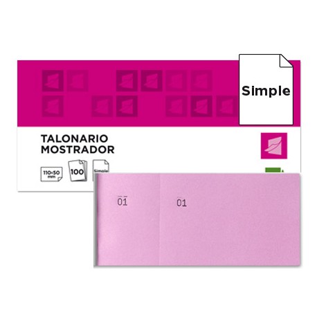 TALONARIO LIDERPAPEL MOSTRADOR 50X110 MM TL11 ROSA CON MATRIZ