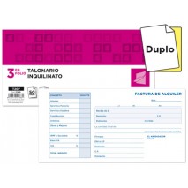 TALONARIO LIDERPAPEL INQUILINATO 3/FÌ ORIGINAL Y COPIA T207 CON CODICIONES E I.V.A.
