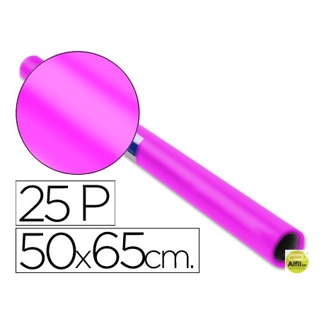 PAPEL CHAROL ROLLO ROSA FUERTE DE 50X65 CM