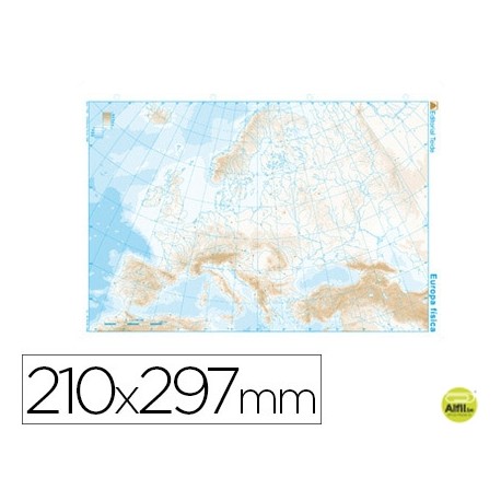 MAPA MUDO B/N DIN A4 EUROPA -FISICO