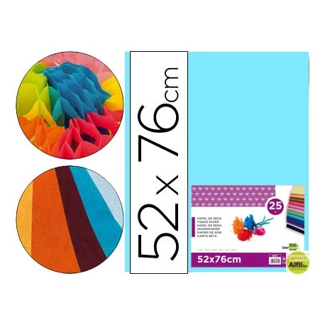 PAPEL SEDA LIDERPAPEL CELESTE 52X76 CM 18 GR