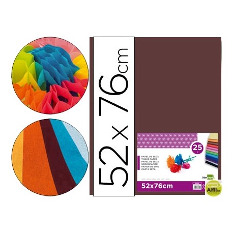 PAPEL SEDA LIDERPAPEL MARRON 52X76 CM 18 GR