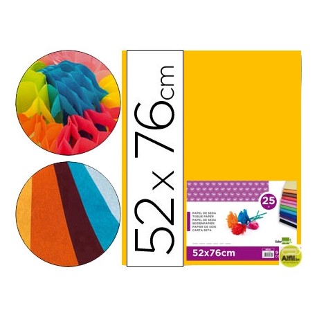 PAPEL SEDA LIDERPAPEL NARANJA 52X76 CM 18 GR