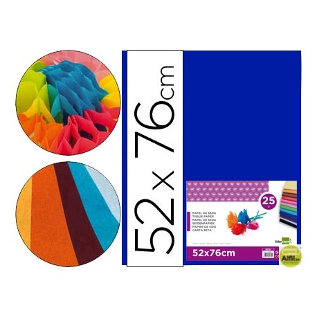 PAPEL SEDA LIDERPAPEL AZUL 52X76 CM 18 GR