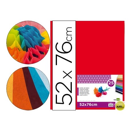 PAPEL SEDA LIDERPAPEL ROJO 52X76 CM 18 GR