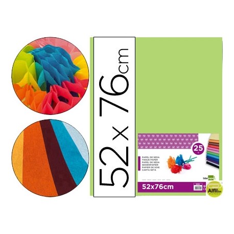 PAPEL SEDA LIDERPAPEL VERDE MEDIO 52X76 CM 18 GR -