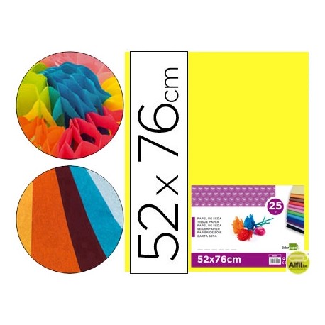 PAPEL SEDA LIDERPAPEL AMARILLO 52X76 CM 18 GR
