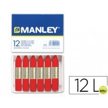 LAPICES CERA MANLEY UNICOLOR ROJO ESCARLATA -CAJA DE 12 N.9
