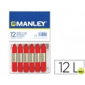 LAPICES CERA MANLEY UNICOLOR ROJO ESCARLATA -CAJA DE 12 N.9
