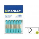LAPICES CERA MANLEY UNICOLOR AZUL TURQUESA -CAJA DE 12 N.16