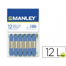 LAPICES CERA MANLEY UNICOLOR AZUL ULTRAMAR -CAJA DE 12 N.18
